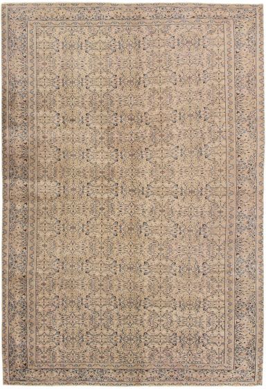 Turkish Kayseri Vintage 6'4" x 9'6" Hand-knotted Wool Rug 