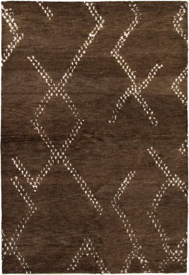 Indian Arlequin 6'3" x 9'1" Hand-knotted Wool Rug 