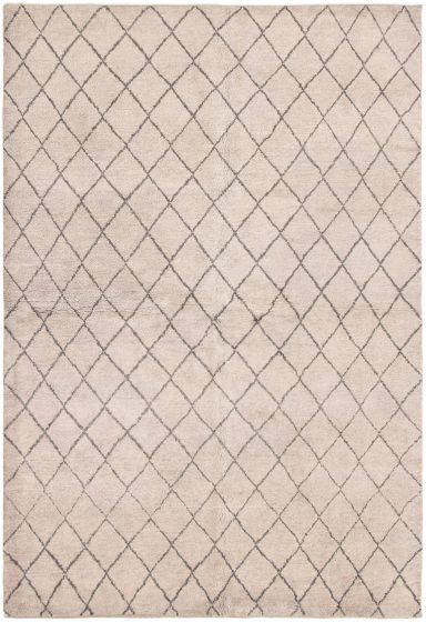Indian Arlequin 6'5" x 9'6" Hand-knotted Wool Rug 
