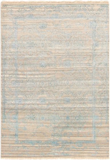 Indian Finest Oushak 5'4" x 7'9" Hand-knotted Silk, Wool Rug 
