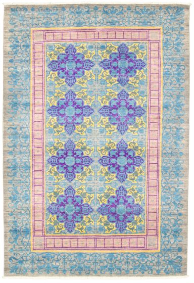 Pakistani Lahore Finest Collection 6'0" x 8'10" Hand-knotted Wool Rug 