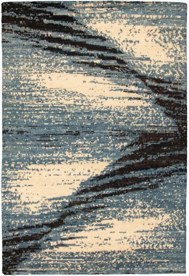 Pakistani Abstract Lahore Legacy 6'3" x 9'6" Hand-knotted Wool Rug 