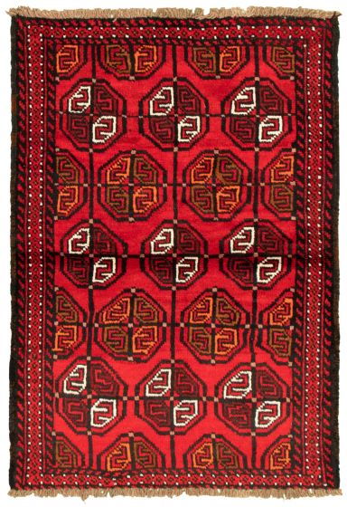 Afghan Akhjah 3'7" x 5'2" Hand-knotted Wool Rug 