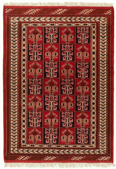 Turkmenistan Turkman 4'3" x 6'3" Hand-knotted Wool Rug 