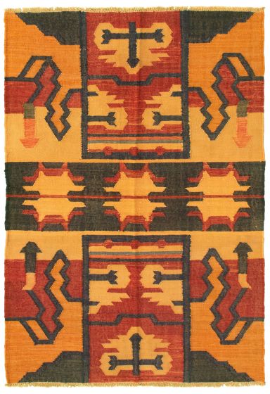 Turkish Sundance 4'1" x 6'0" Flat-Weave Wool Kilim 