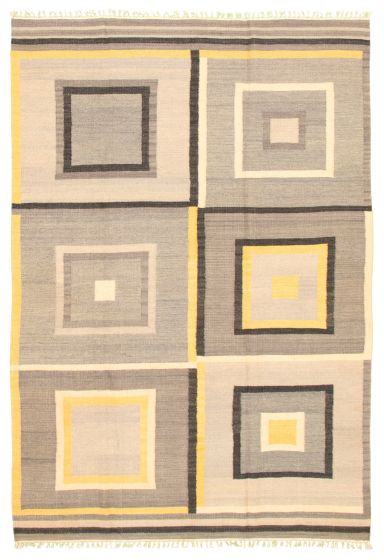 Turkish Ankara FW 6'7" x 9'10" Flat-Weave Wool Kilim 