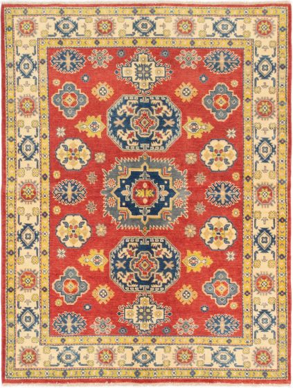 Afghan Uzbek Ghazni 5'0" x 6'5" Hand-knotted Wool Rug 