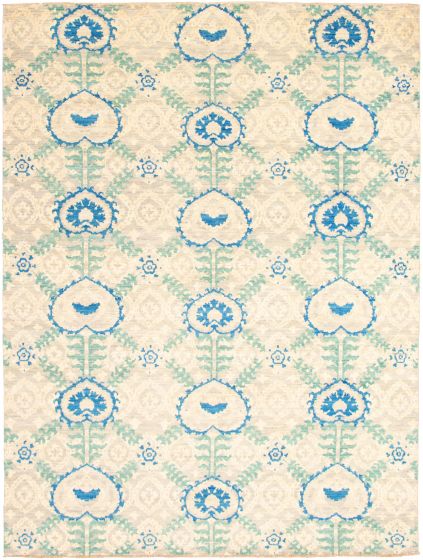 Pakistani Peshawar Ziegler 9'0" x 11'11" Hand-knotted Wool Rug 