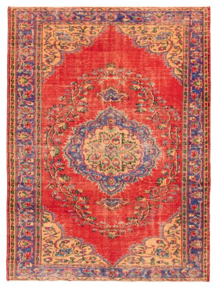 Turkish Melis Vintage 6'7" x 8'10" Hand-knotted Wool Rug 