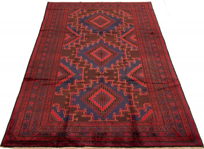 Afghan Teimani 6'3" x 11'1" Hand-knotted Wool Rug 
