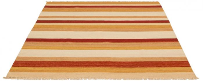 Indian Tribal Gabbeh 5'5" x 7'9" Flat-Weave Wool Kilim 