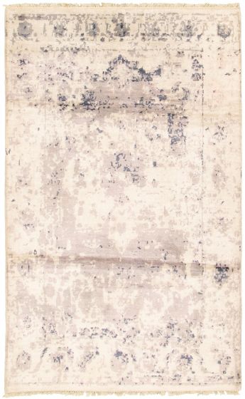 Indian Elixir 4'10" x 7'10" Hand-knotted Bamboo Silk Rug 