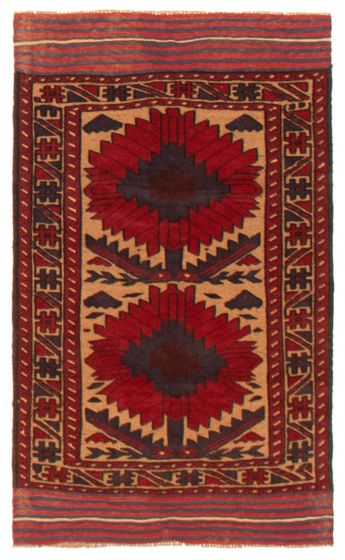 Afghan Tajik Caucasian 2'11" x 4'8" Hand-knotted Wool Rug 