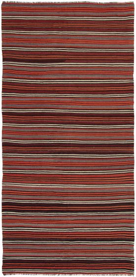 Turkish Boho 4'10" x 10'1" Flat-Weave Wool Kilim 