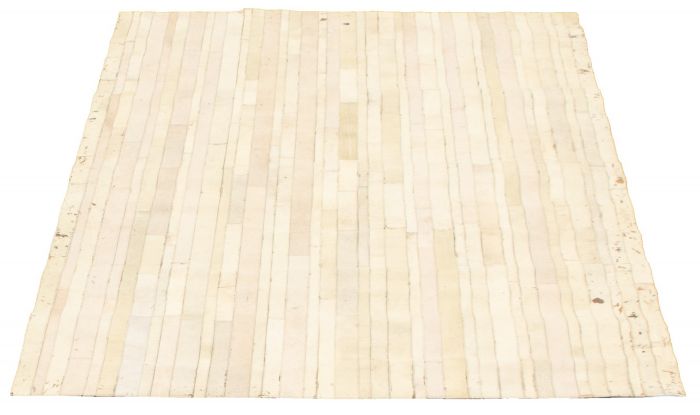 Argentina Cowhide Patchwork 4'8" x 6'6" Handmade Leather Rug 