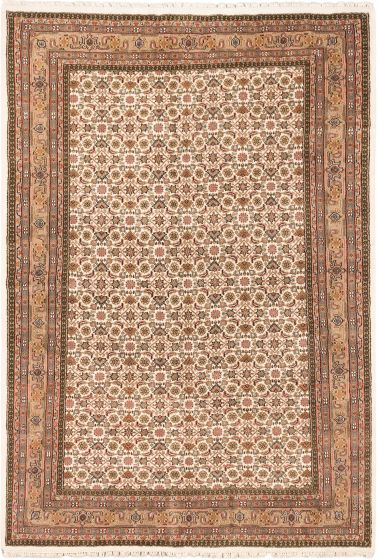 Indian Tabriz Haj Jalili 6'8" x 9'9" Hand-knotted Wool Rug 