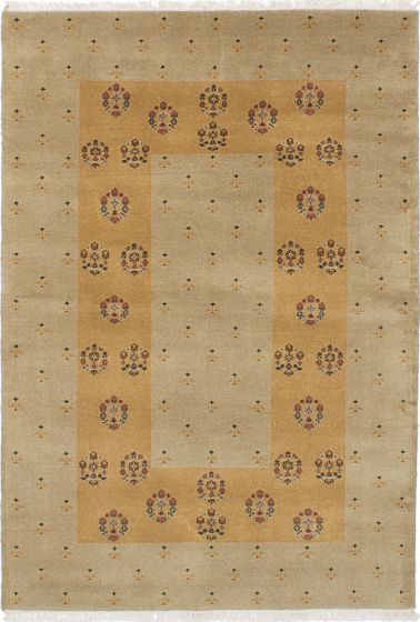 Pakistani Peshawar Ziegler 4'0" x 6'0" Hand-knotted Wool Rug 