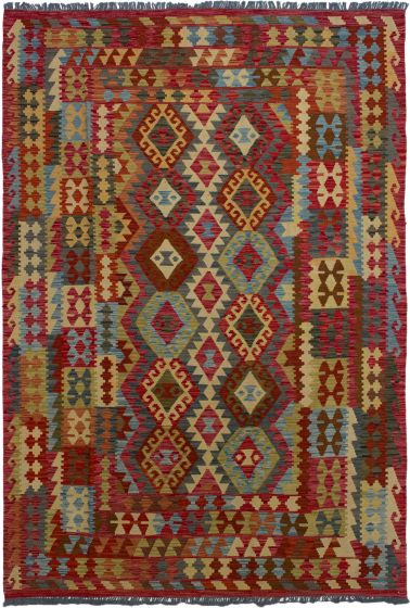 Turkish Kashkoli FW 6'8" x 9'10" Flat-Weave Wool Kilim 