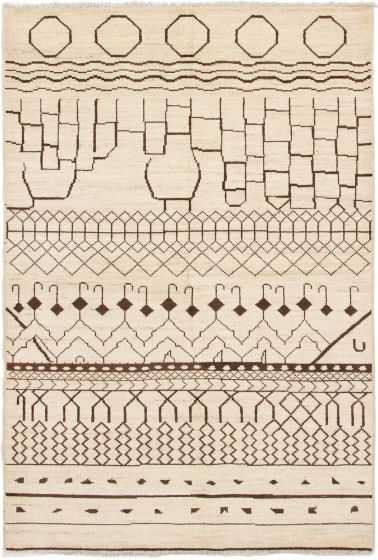 Indian Tangier 6'2" x 9'0" Hand-knotted Wool Rug 
