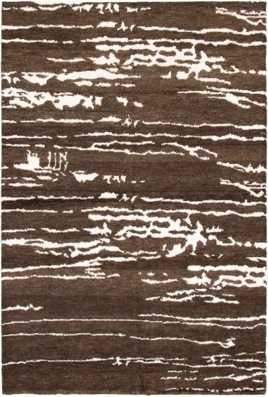 Indian Arlequin 6'1" x 9'1" Hand-knotted Silk, Wool Rug 
