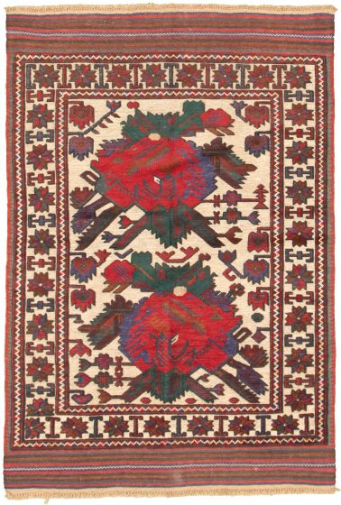 Afghan Tajik Caucasian 4'0" x 6'0" Hand-knotted Wool Rug 