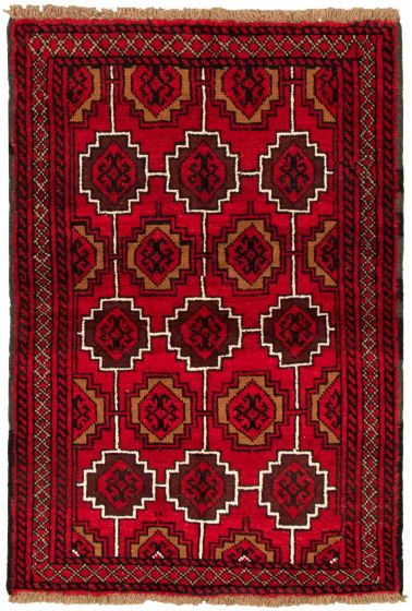 Afghan Akhjah 3'7" x 5'2" Hand-knotted Wool Rug 
