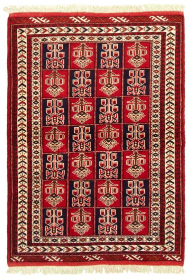 Turkmenistan Turkman 4'5" x 6'3" Hand-knotted Wool Rug 