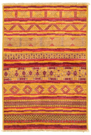 Indian Tangier 4'0" x 6'0" Hand-knotted Wool Rug 