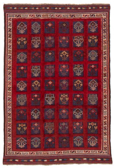 Afghan Tajik Caucasian 3'11" x 5'11" Hand-knotted Wool Rug 