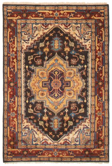 Indian Serapi Heritage 4'1" x 6'0" Hand-knotted Wool Rug 
