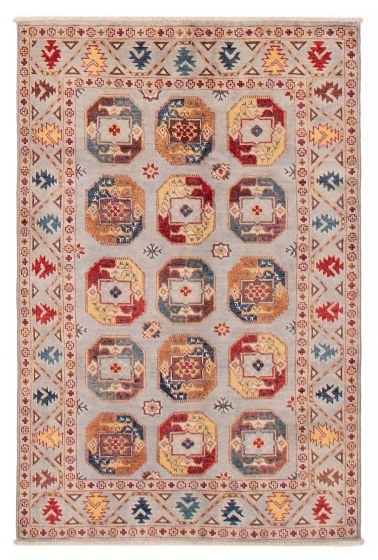 Afghan Uzbek Ghazni 3'11" x 6'0" Hand-knotted Wool Rug 