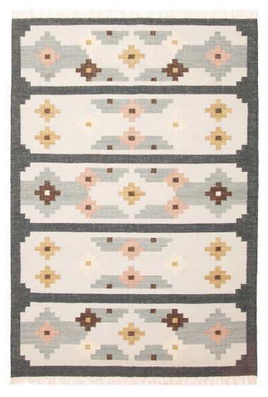 Turkish Ankara 5'3" x 7'7" Flat-Weave Wool Kilim 
