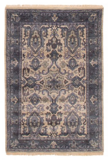 Indian Finest Agra Jaipur 3'10" x 5'11" Hand-knotted Wool Rug 