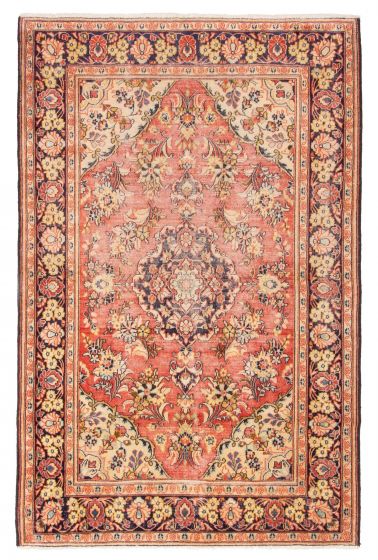 Persian Style 4'1" x 6'6" Hand-knotted Wool Rug 