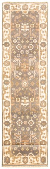 Indian Royal Oushak 2'5" x 11'10" Hand-knotted Wool Rug 