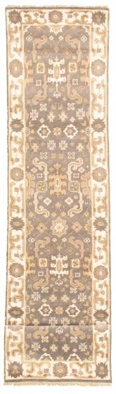 Indian Royal Oushak 2'6" x 12'4" Hand-knotted Wool Rug 