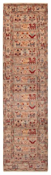 Pakistani Modern Ersari 2'8" x 9'10" Hand-knotted Wool Rug 