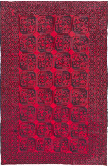 Afghan Rizbaft 6'0" x 9'6" Hand-knotted Wool Rug 