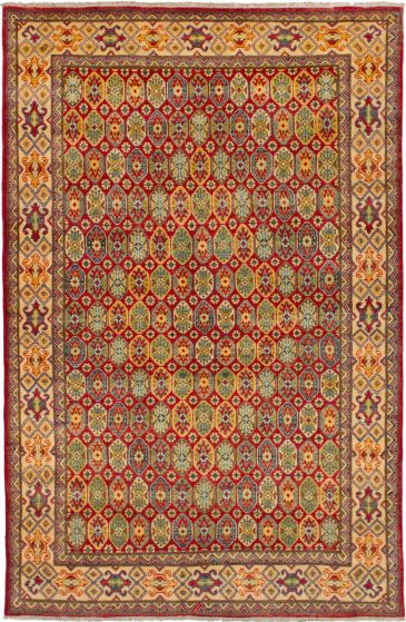 Afghan Finest Gazni 5'0" x 7'7" Hand-knotted Wool Red Rug
