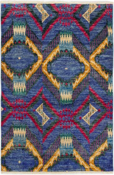 Indian Shalimar 4'1" x 6'1" Hand-knotted Wool Rug 