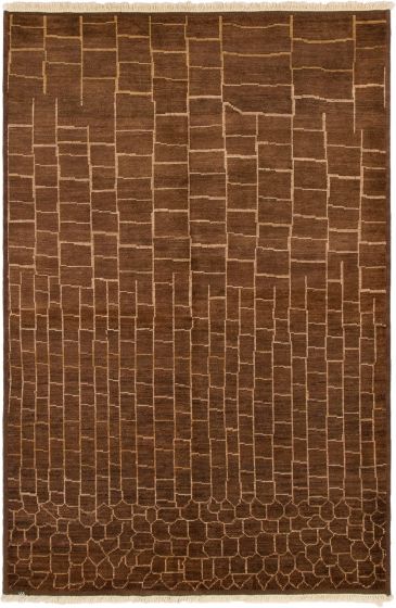 Indian Tangier 6'1" x 9'2" Hand-knotted Wool Rug 