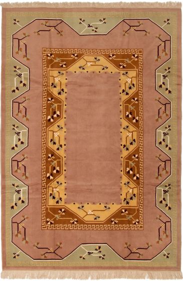 Turkish Ushak 6'9" x 10'1" Hand-knotted Wool Rug 