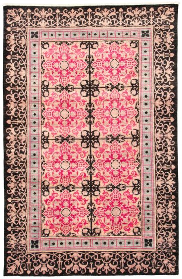 Pakistani Lahore Finest Collection 6'1" x 9'7" Hand-knotted Wool Rug 