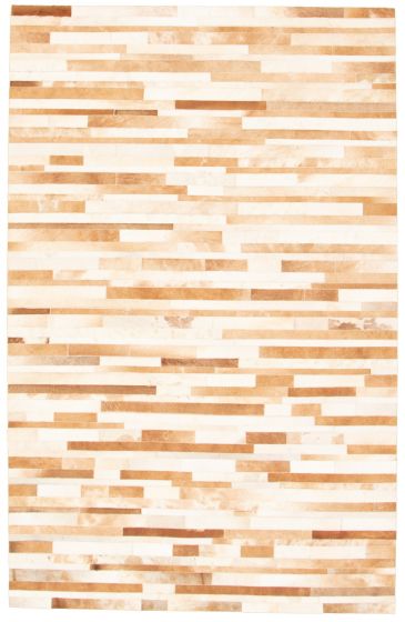 Argentina Cowhide Patchwork 5'0" x 8'0" Handmade Leather Rug 