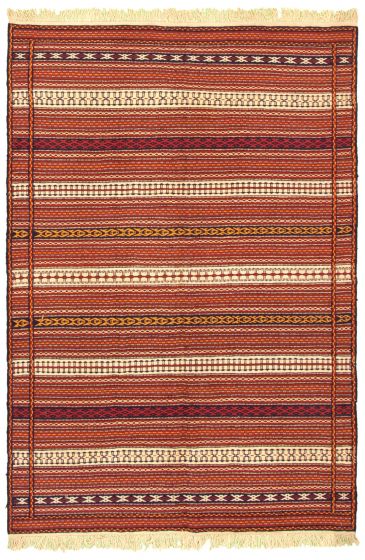 Turkish Ottoman Kashkoli 5'5" x 7'9" Flat-Weave Wool Tapestry Kilim 