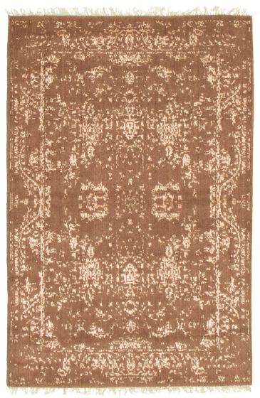 Indian La Seda 3'11" x 6'0" Hand-knotted Silk, Wool Rug 