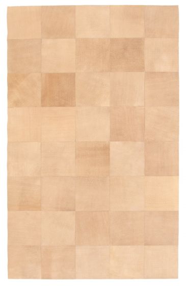 Argentina Cowhide Patchwork 4'11" x 7'10" Handmade Leather Rug 