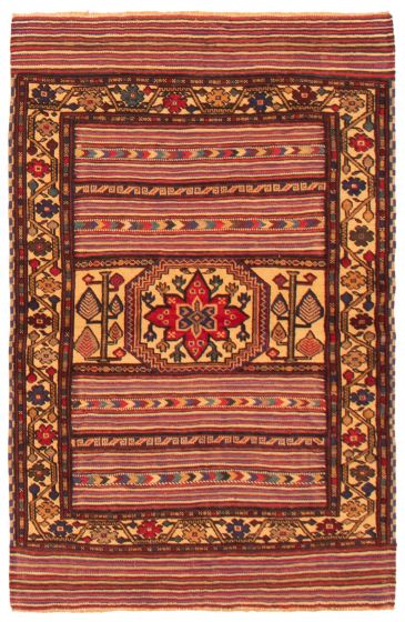 Afghan Tajik Caucasian 3'11" x 6'4" Hand-knotted Wool Rug 