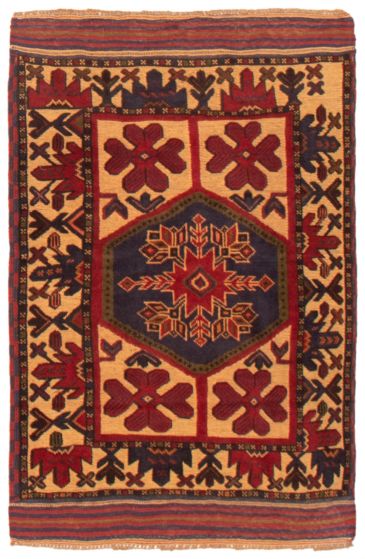 Afghan Tajik Caucasian 2'11" x 4'8" Hand-knotted Wool Rug 