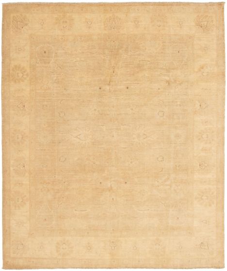Afghan Chobi Finest 8'1" x 9'8" Hand-knotted Wool Ivory Rug